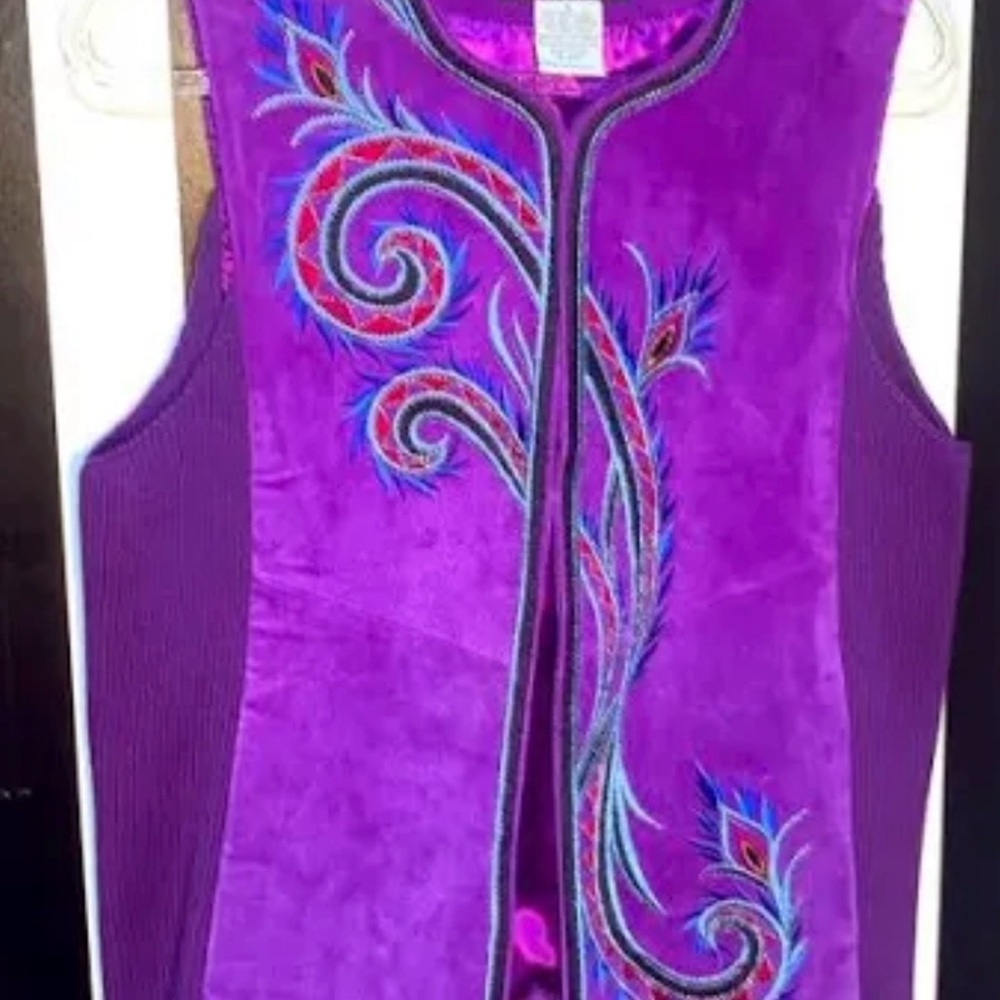 Vibrant Purple Embroidered Vest